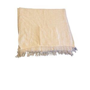Vintage 1970's Firman White Scarf Wrap Knit With Pocket